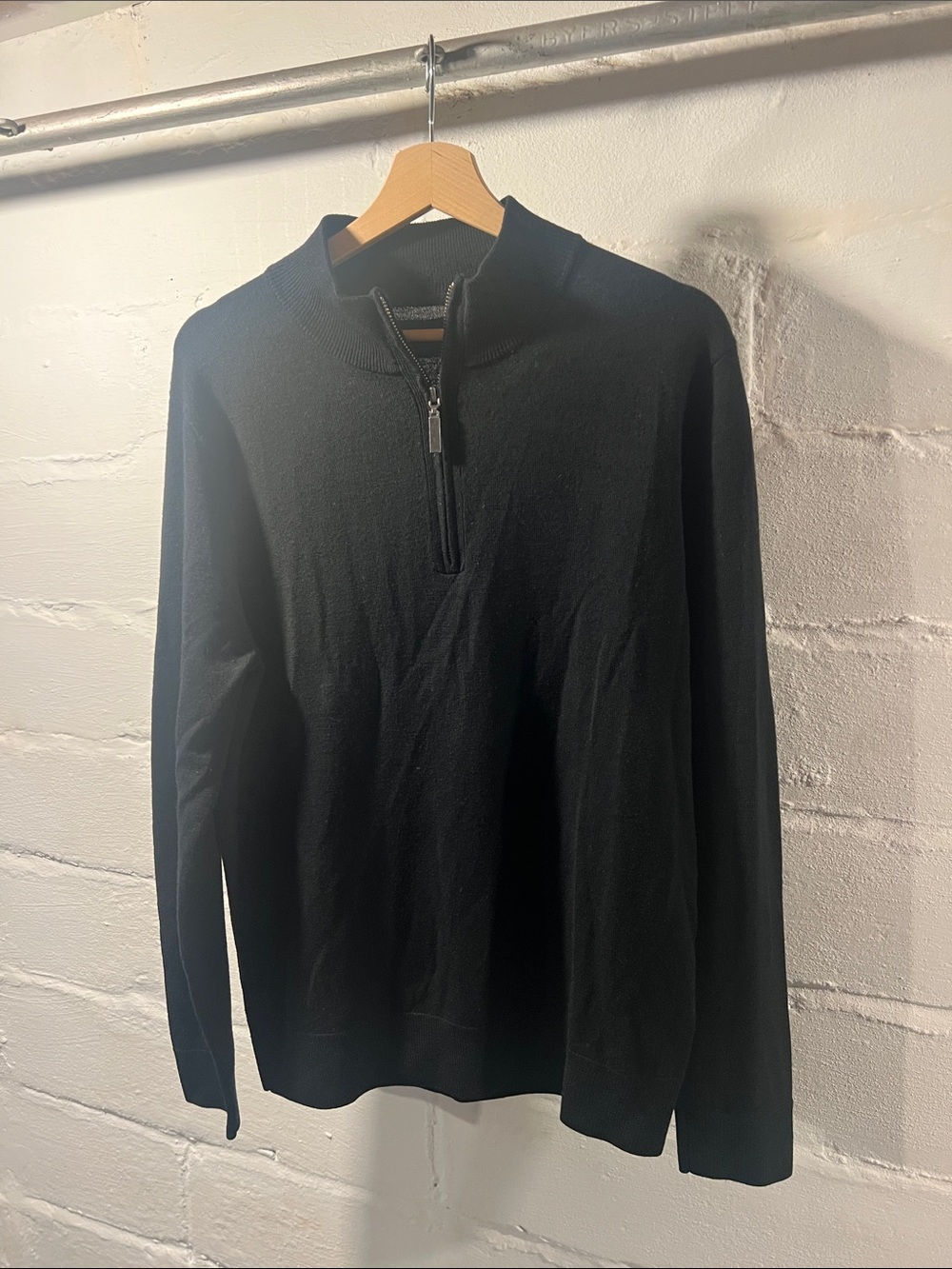 Fairlane 100 percent merino wool black quarter zip size medium new